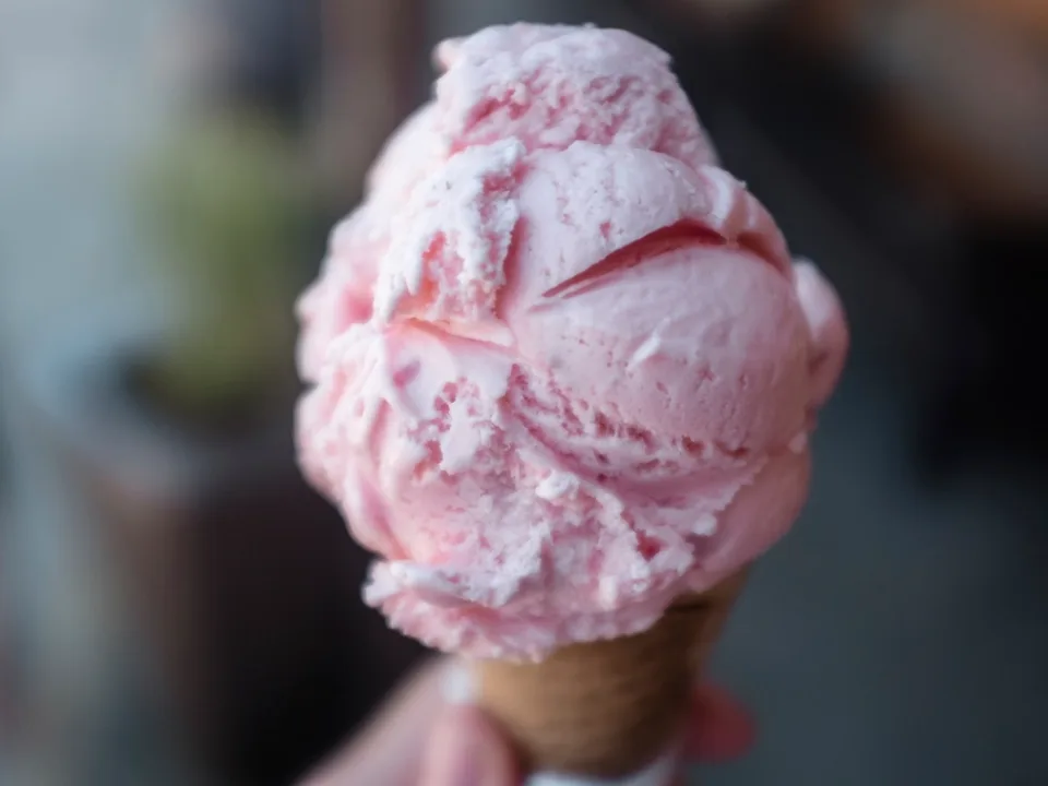 Strawberry ice-cream cone image